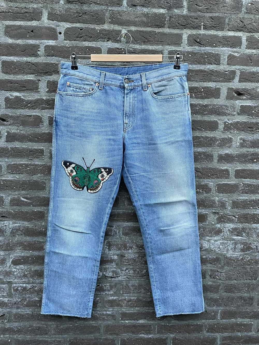 Gucci Butterfly Embroidered Jeans - image 2
