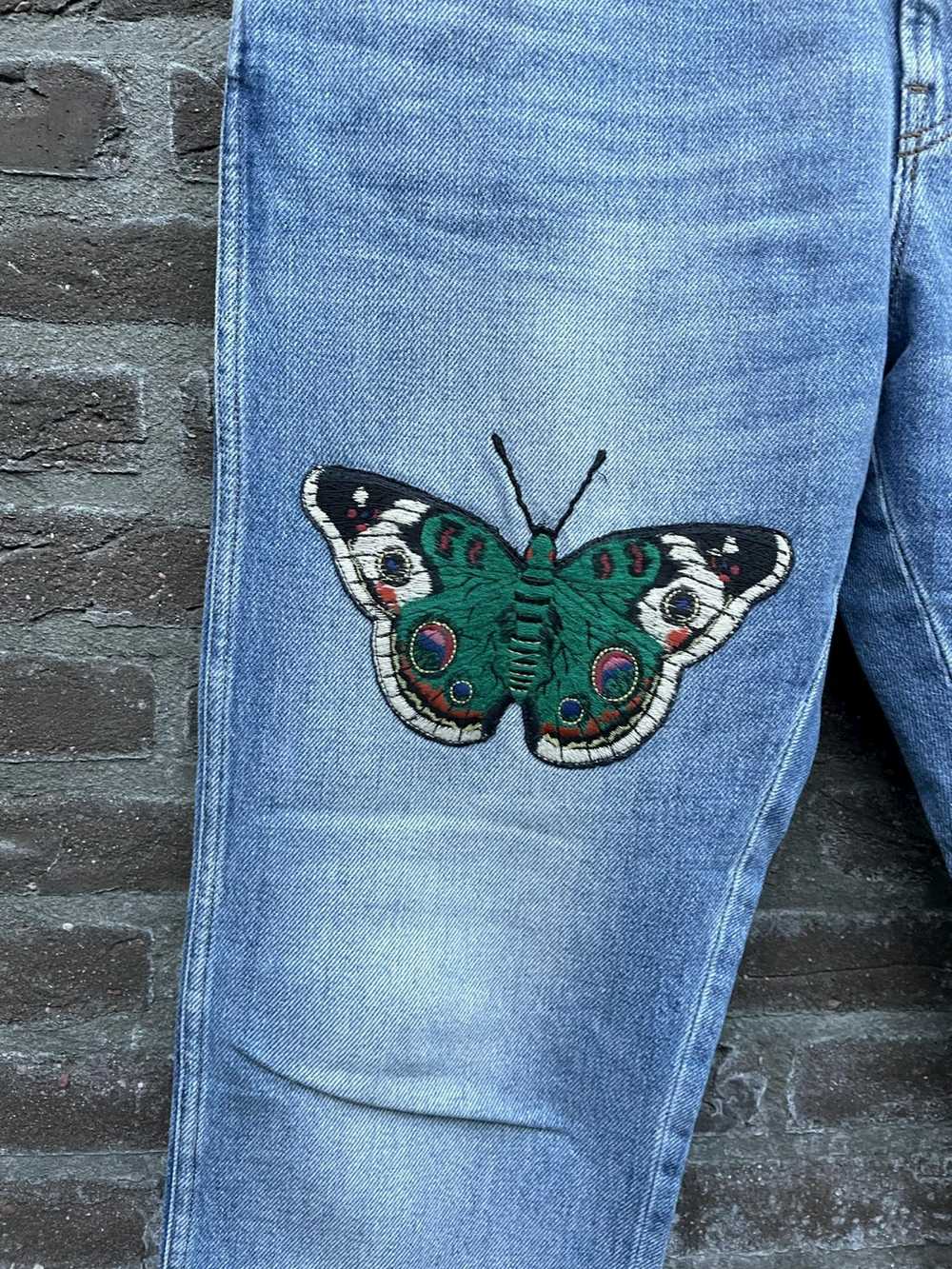Gucci Butterfly Embroidered Jeans - image 5