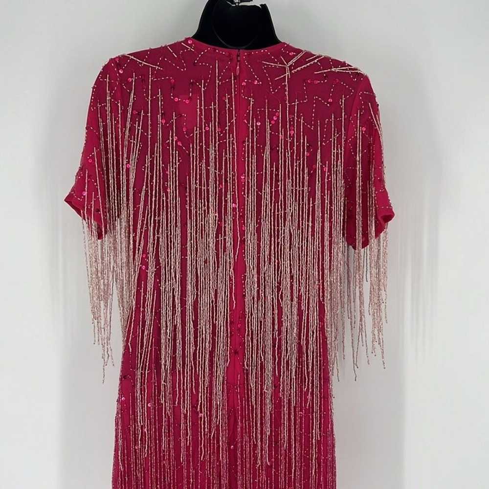 NASTY GAL Pink Beaded Short Sleeve Mini Dress Lin… - image 8