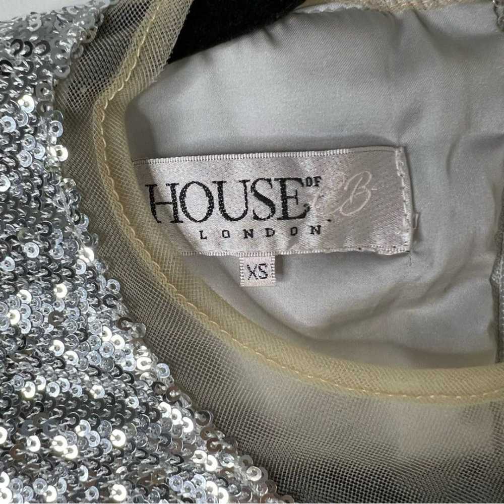 House of CB Zia Silver sequin and nude mesh illus… - image 10