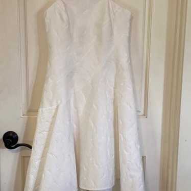Halston Heritage floral Jacquard White Dress