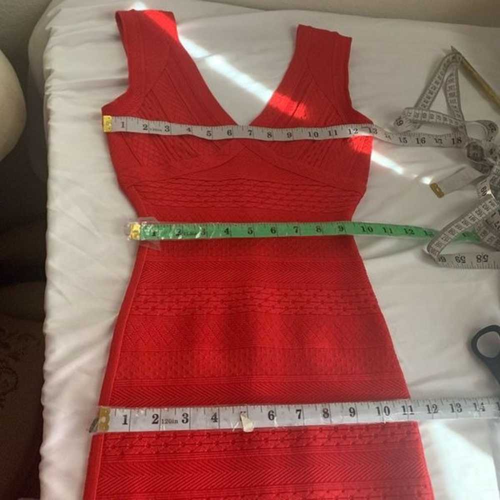 HERVE LEGER dress solid red sz xs or xxs - image 6