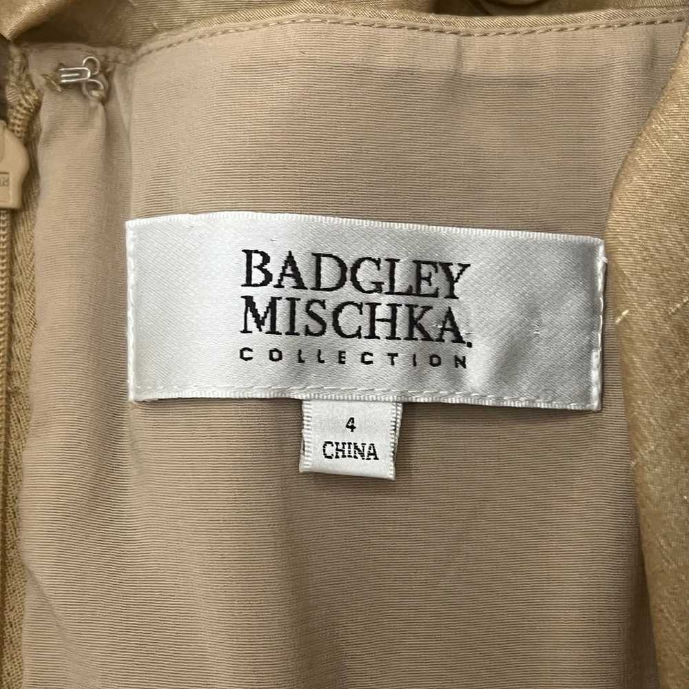Badgley mischka collection gold peplum midi dress… - image 8