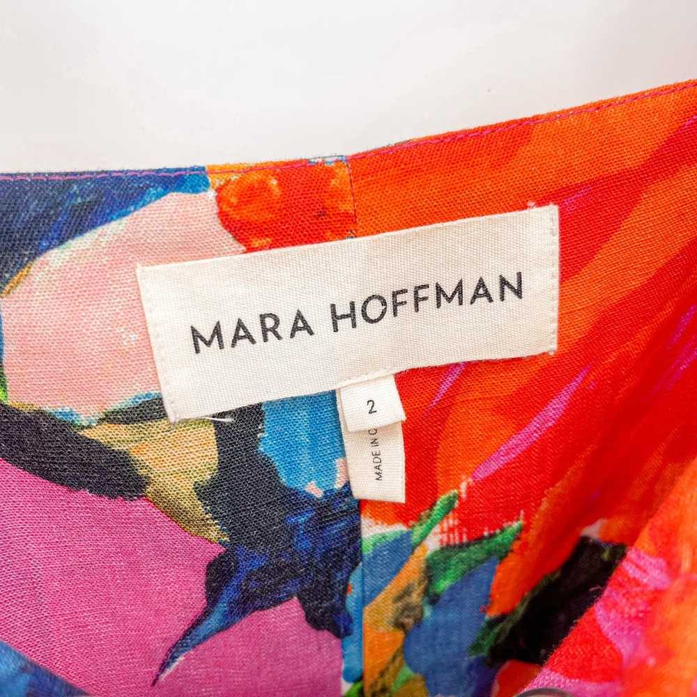 Mara Hoffman Dress Floral Mei Maxi Lace up Linen … - image 6