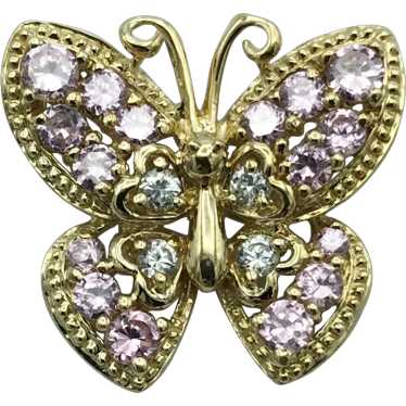 10K Cubic Zirconia Butterfly Pendant