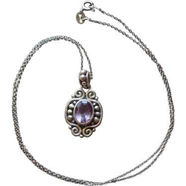 Amethyst Sterling Silver Drop Necklace Gemala Bali - image 1