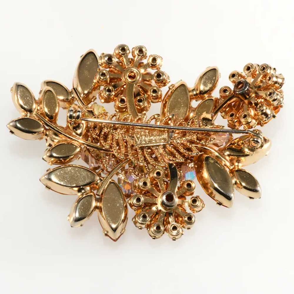 Vendome Brooch Amber Inverted Stones Faux Pearls … - image 2