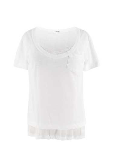 Managed by hewi Sacai Luck Lace Trim White T-Shirt - image 1