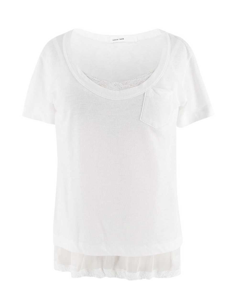 Managed by hewi Sacai Luck Lace Trim White T-Shirt - image 9