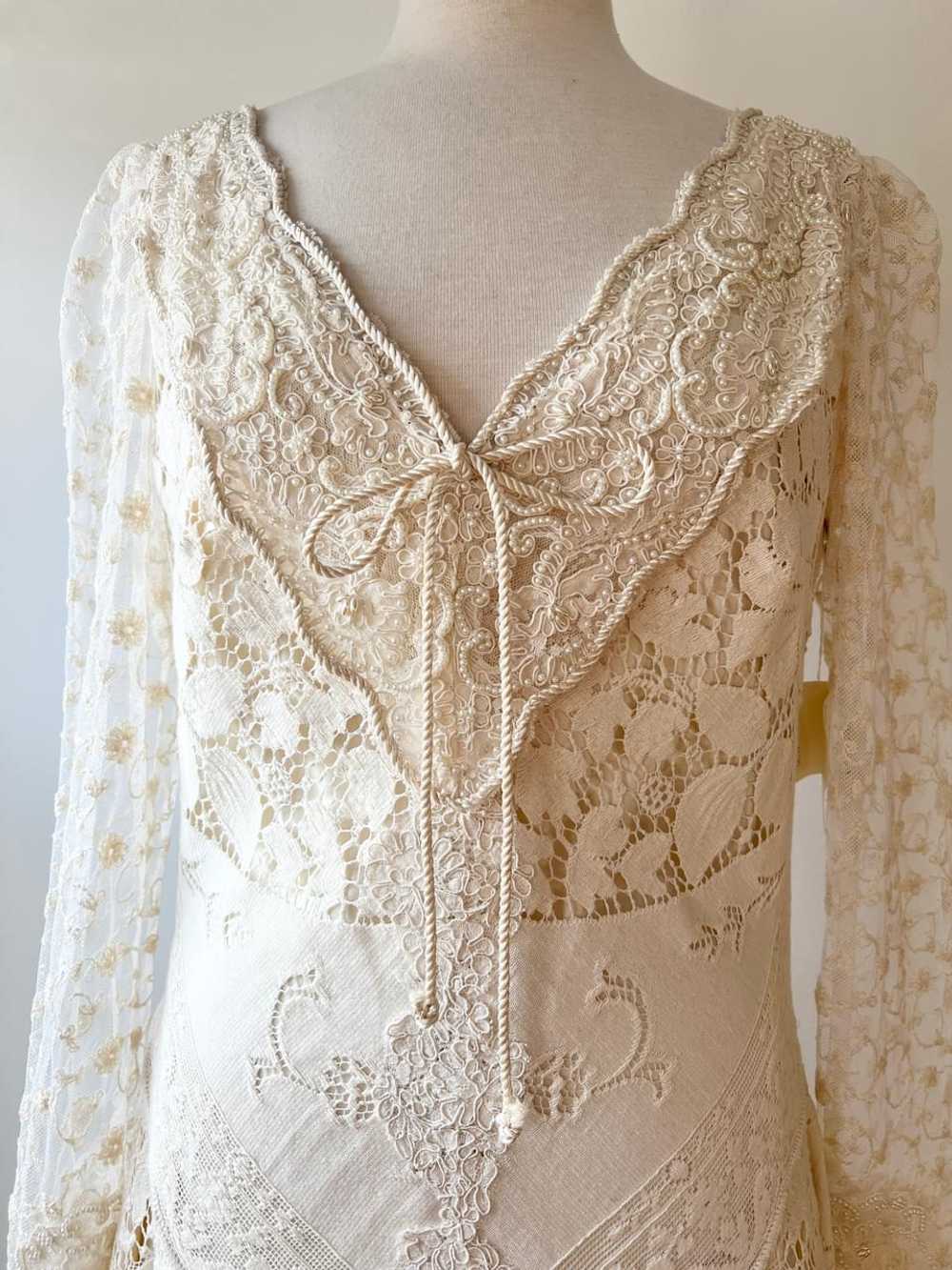 Martin McCrea Ivory lace boho wedding dress Med… - image 5