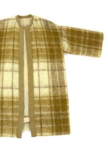 70s Fuzzy Woven Plaid Coat