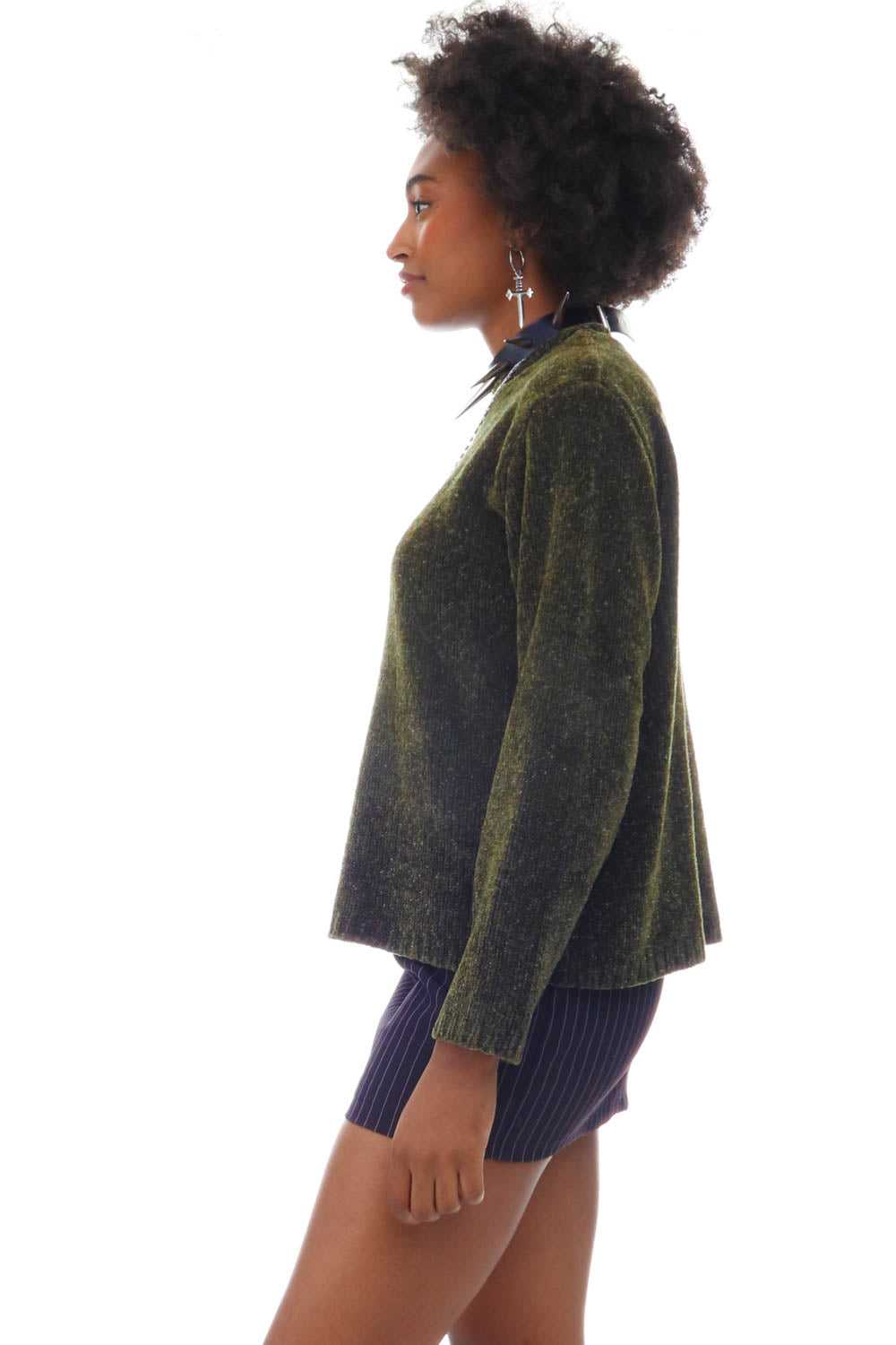 Vintage 90's Fuzzy Green Sweater - S/M - image 4