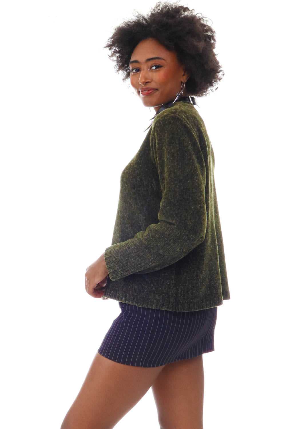 Vintage 90's Fuzzy Green Sweater - S/M - image 6
