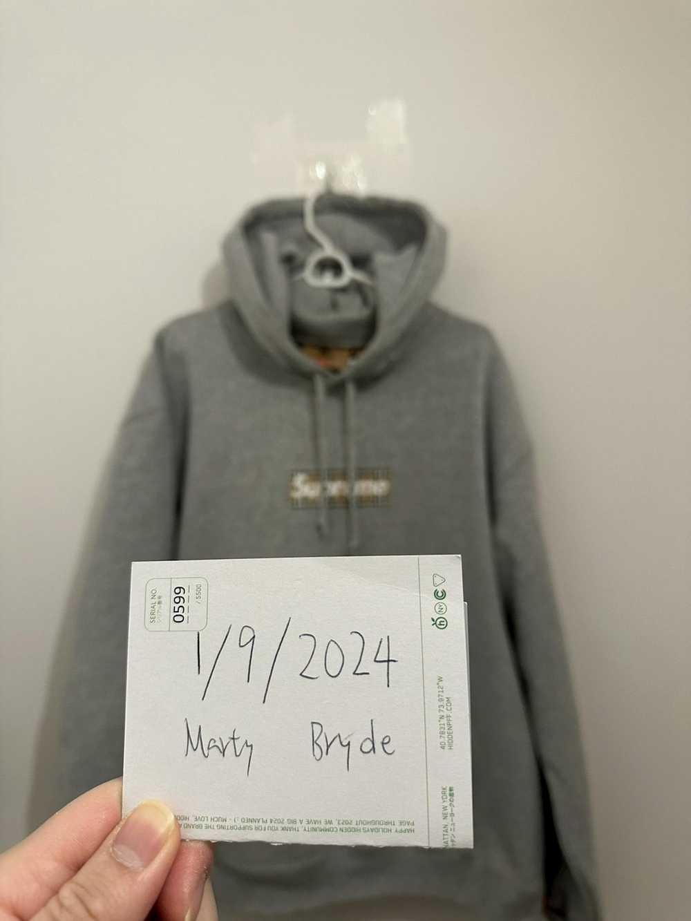 Burberry × Supreme Supreme X Burberry GREY HOODIE - image 10