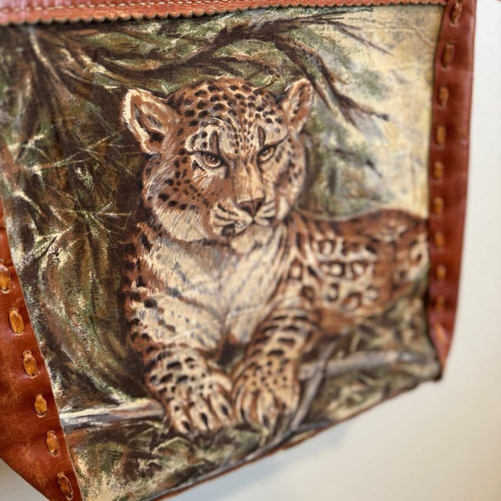Unique handmade leather bag with LION and LEOPARD - image 4