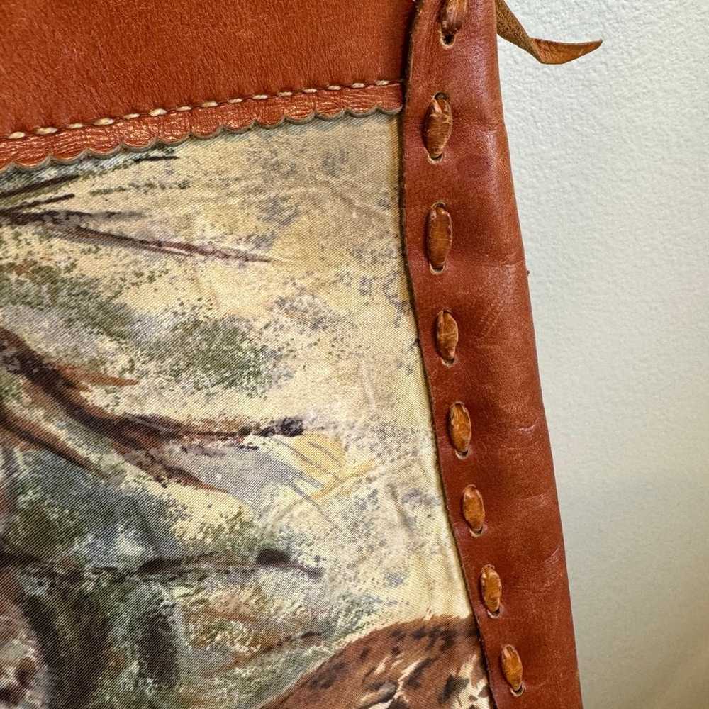 Unique handmade leather bag with LION and LEOPARD - image 5