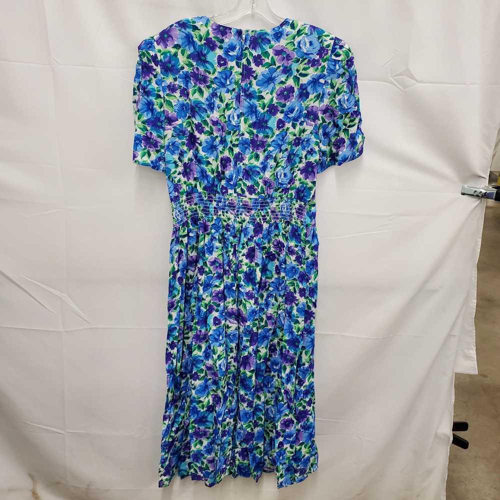 VTG Jessica Howard WM's Blue Floral Cotton Linen … - image 1