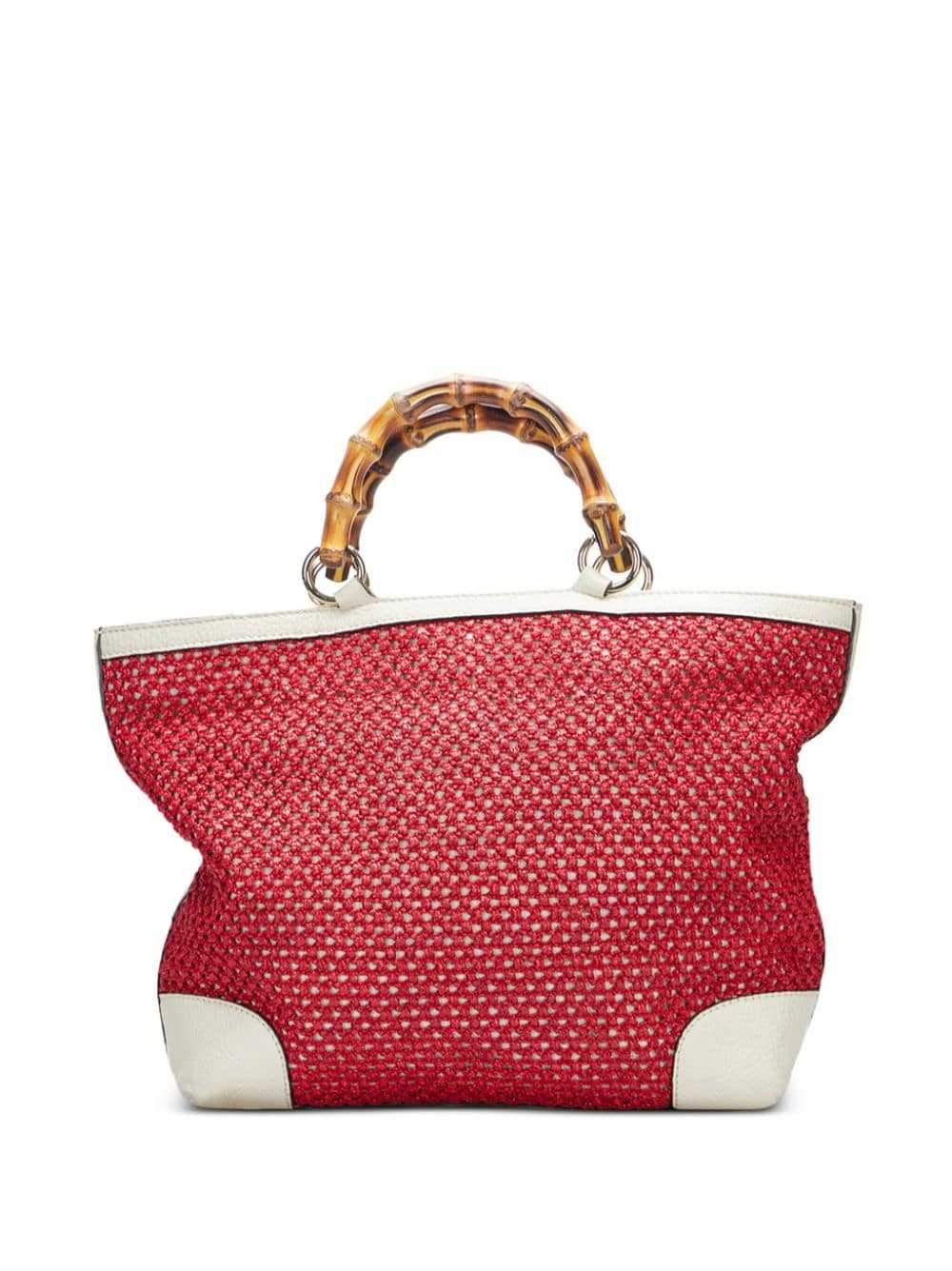 Gucci Pre-Owned medium Raffia Bamboo tote bag - R… - image 2