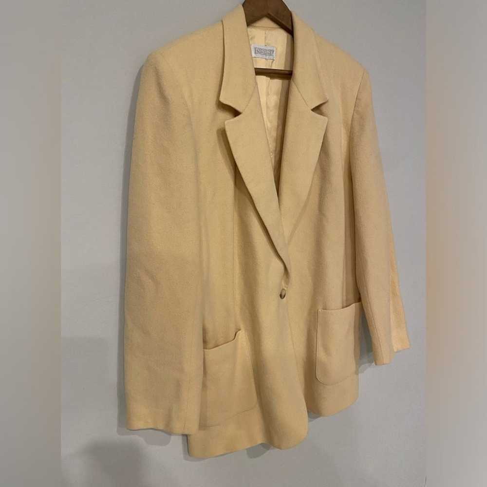 LandsEnd - Light Yellow Wool Blazer - image 4