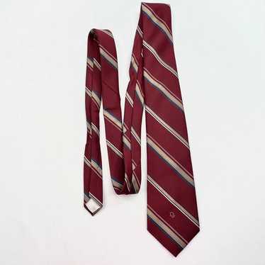 Vintage Christian Dior Red Striped Tie - image 1