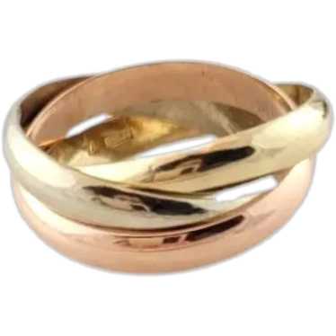 14K Tri-Color 3 Band Rolling Ring #16785