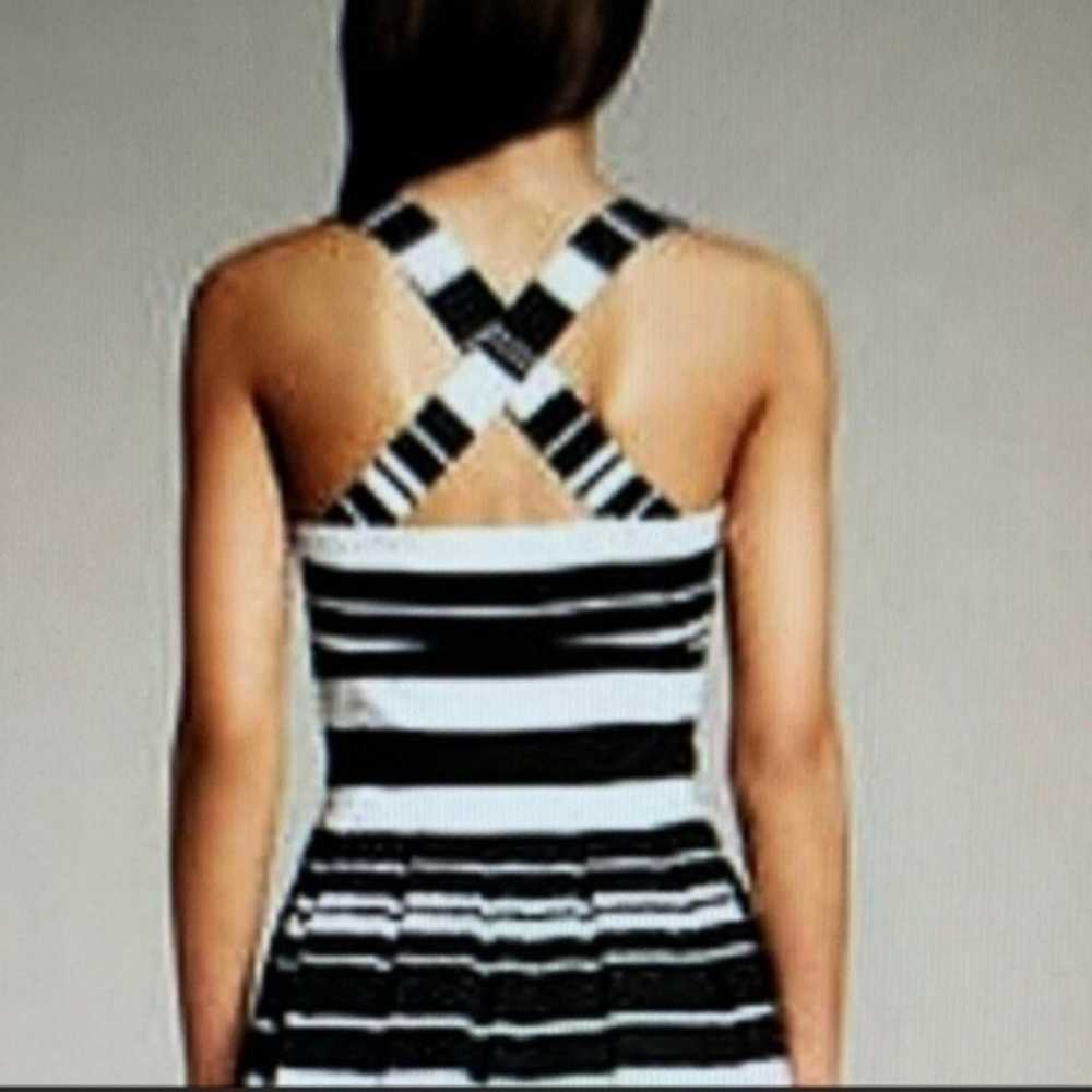 NWT BANANA REPUBLIC Black White Striped Fit Flare… - image 2