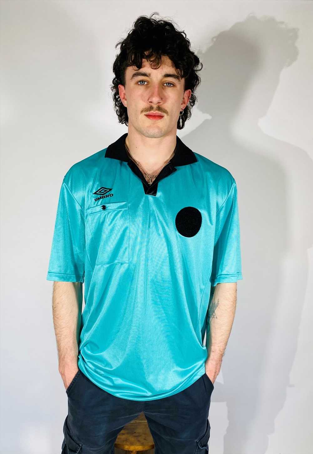 Vintage Size XXL Umbro Referee Polo Shirt In Green - image 2