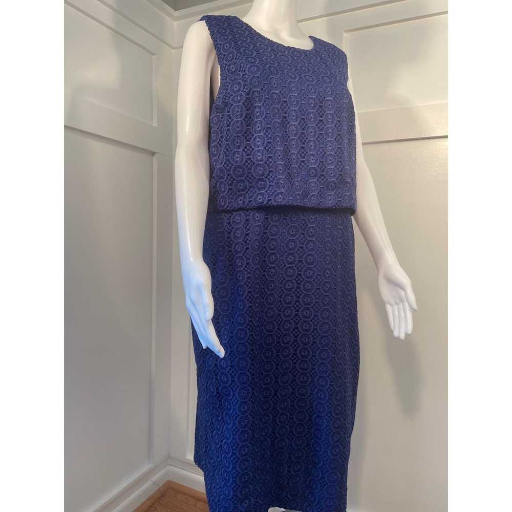 J.Crew Crocheted Cocktail Dress Blue Women's Size… - image 2