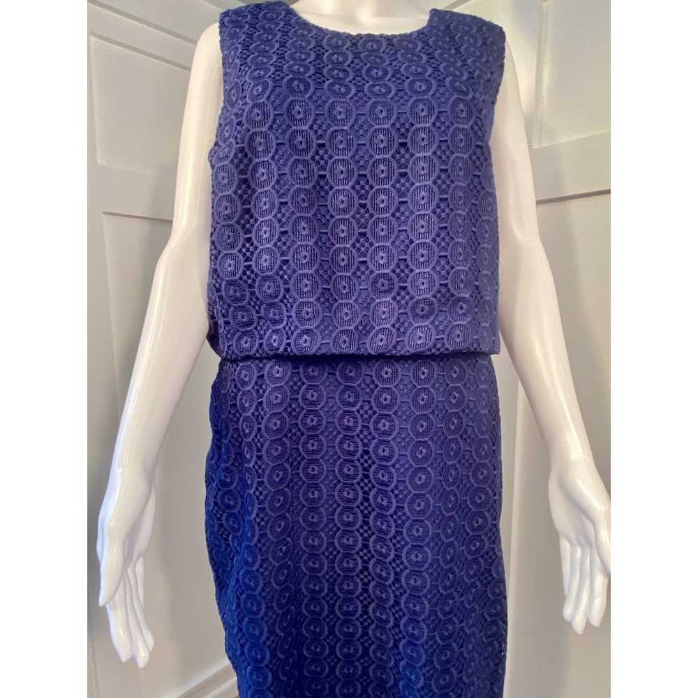 J.Crew Crocheted Cocktail Dress Blue Women's Size… - image 8