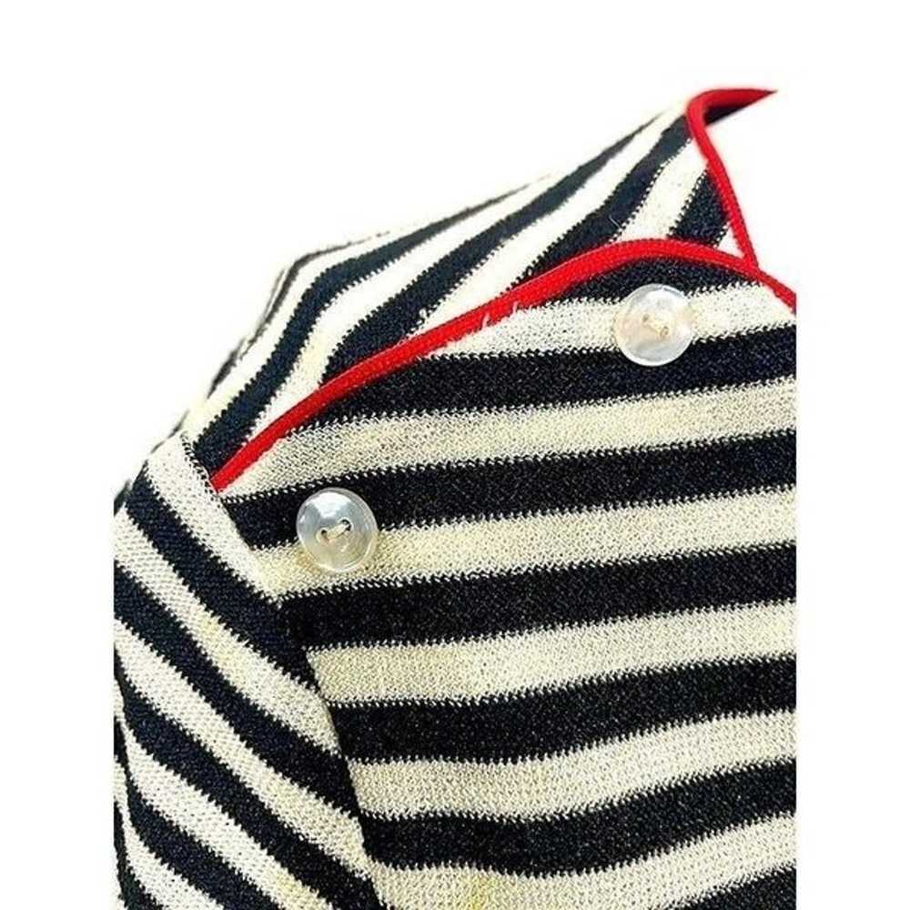 Pencil Dress Black White Stripe S Leslie Fay 60s … - image 2