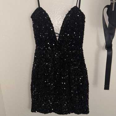 Lucy in the sky black sequin dress - image 1