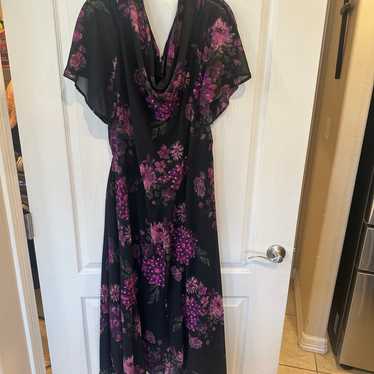 Roaman's Women's Plus Size black purple Floral Se… - image 1