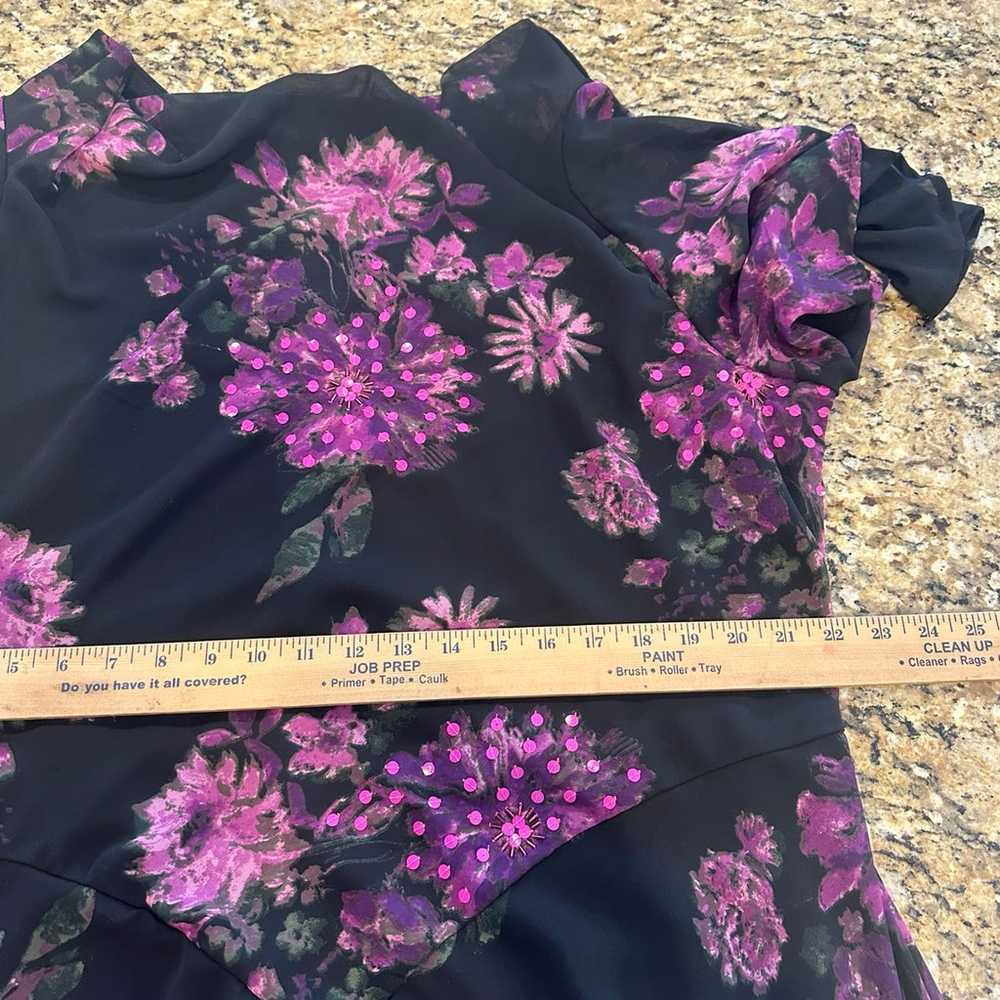 Roaman's Women's Plus Size black purple Floral Se… - image 3