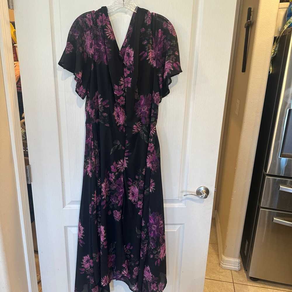 Roaman's Women's Plus Size black purple Floral Se… - image 5