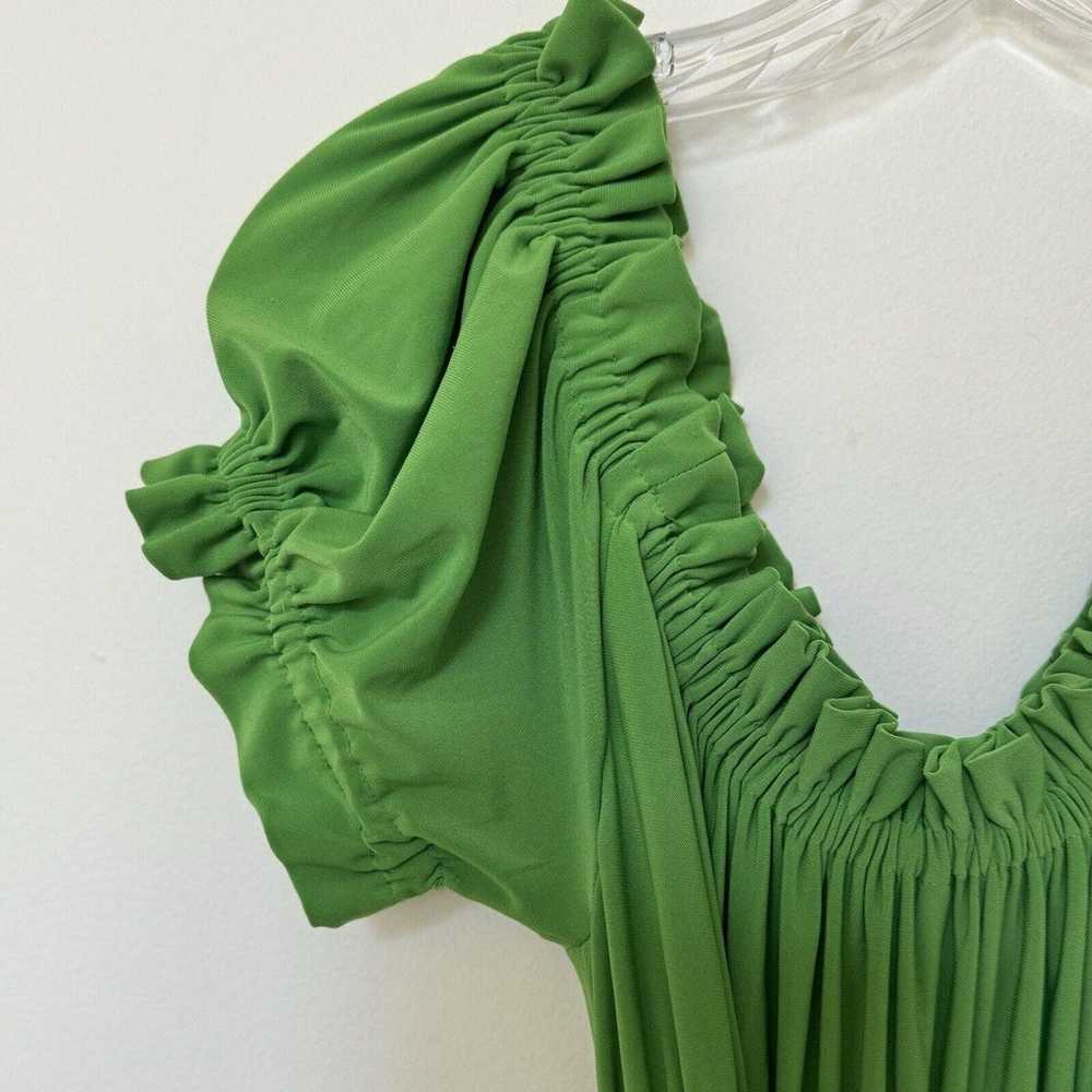NORMA KAMALI green short sleeve peasant dress off… - image 2