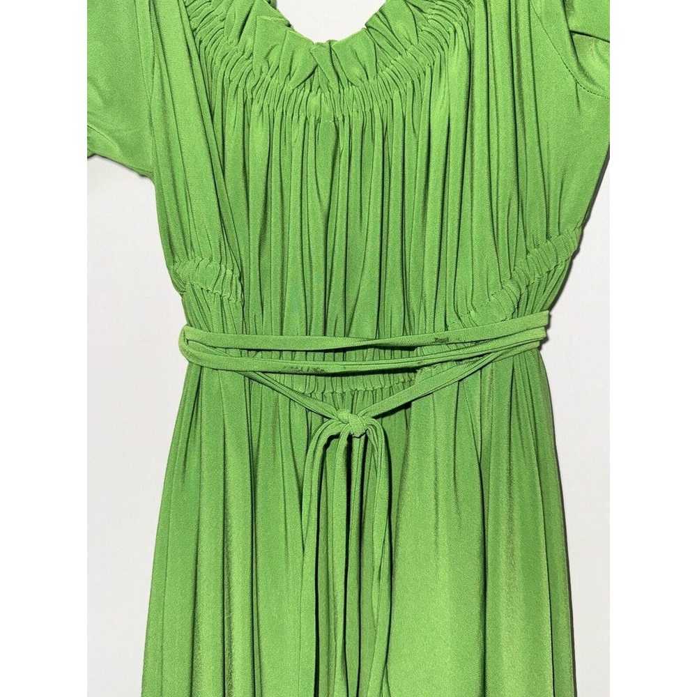 NORMA KAMALI green short sleeve peasant dress off… - image 3