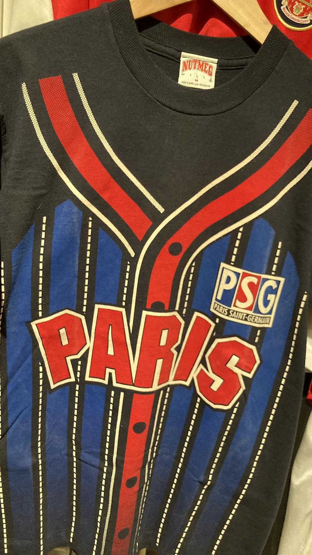 Nutmeg Mills 90s PSG Paris Saint-Germain T-shirt - image 2