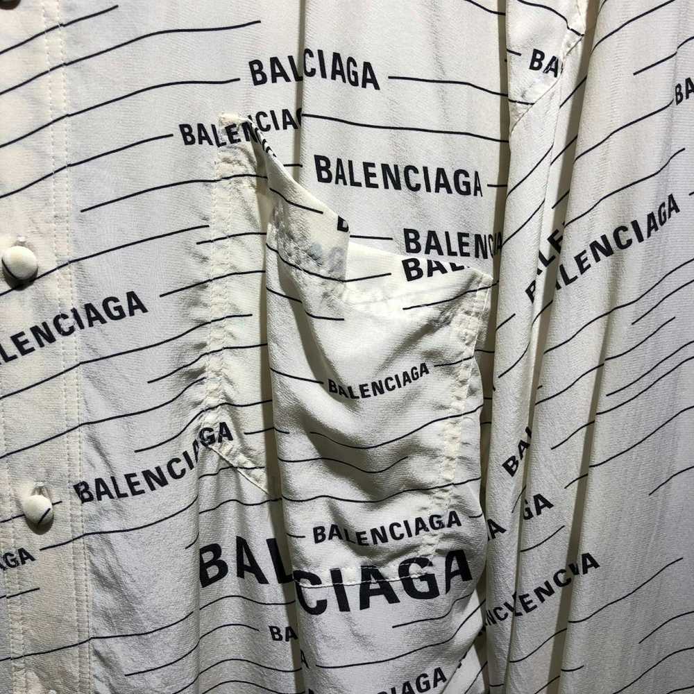 Balenciaga Balenciaga Runway Logo Print silk crep… - image 11