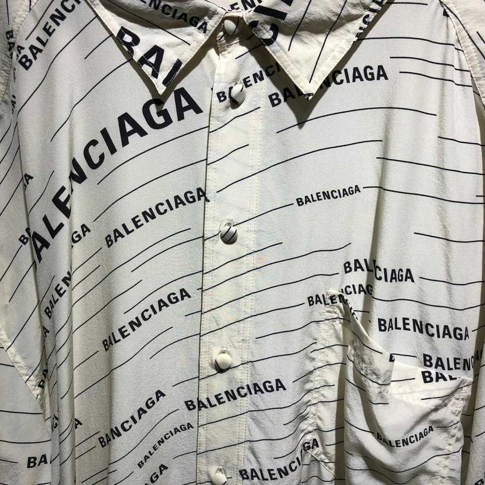 Balenciaga Balenciaga Runway Logo Print silk crep… - image 5