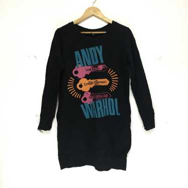 Andy Warhol Vtg ANDY WARHOL Pop Art Sweatshirt Bl… - image 1