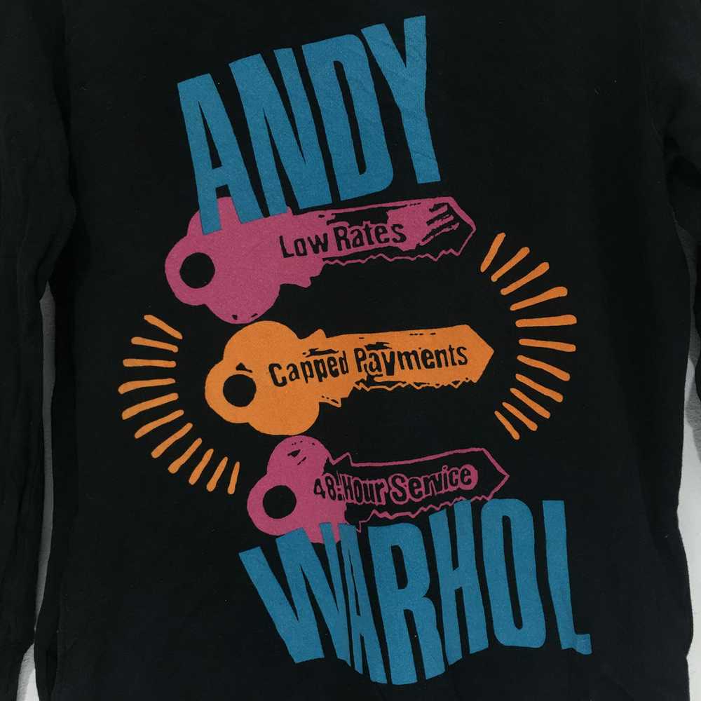 Andy Warhol Vtg ANDY WARHOL Pop Art Sweatshirt Bl… - image 3