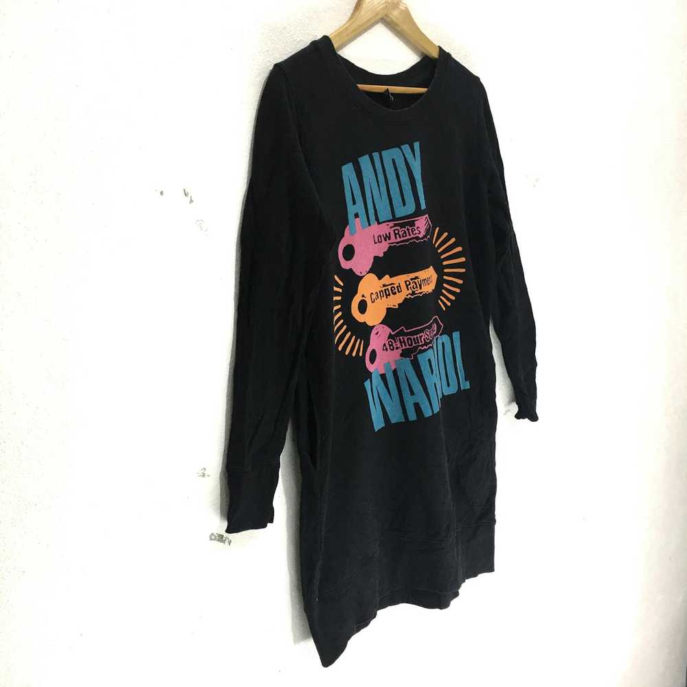 Andy Warhol Vtg ANDY WARHOL Pop Art Sweatshirt Bl… - image 4