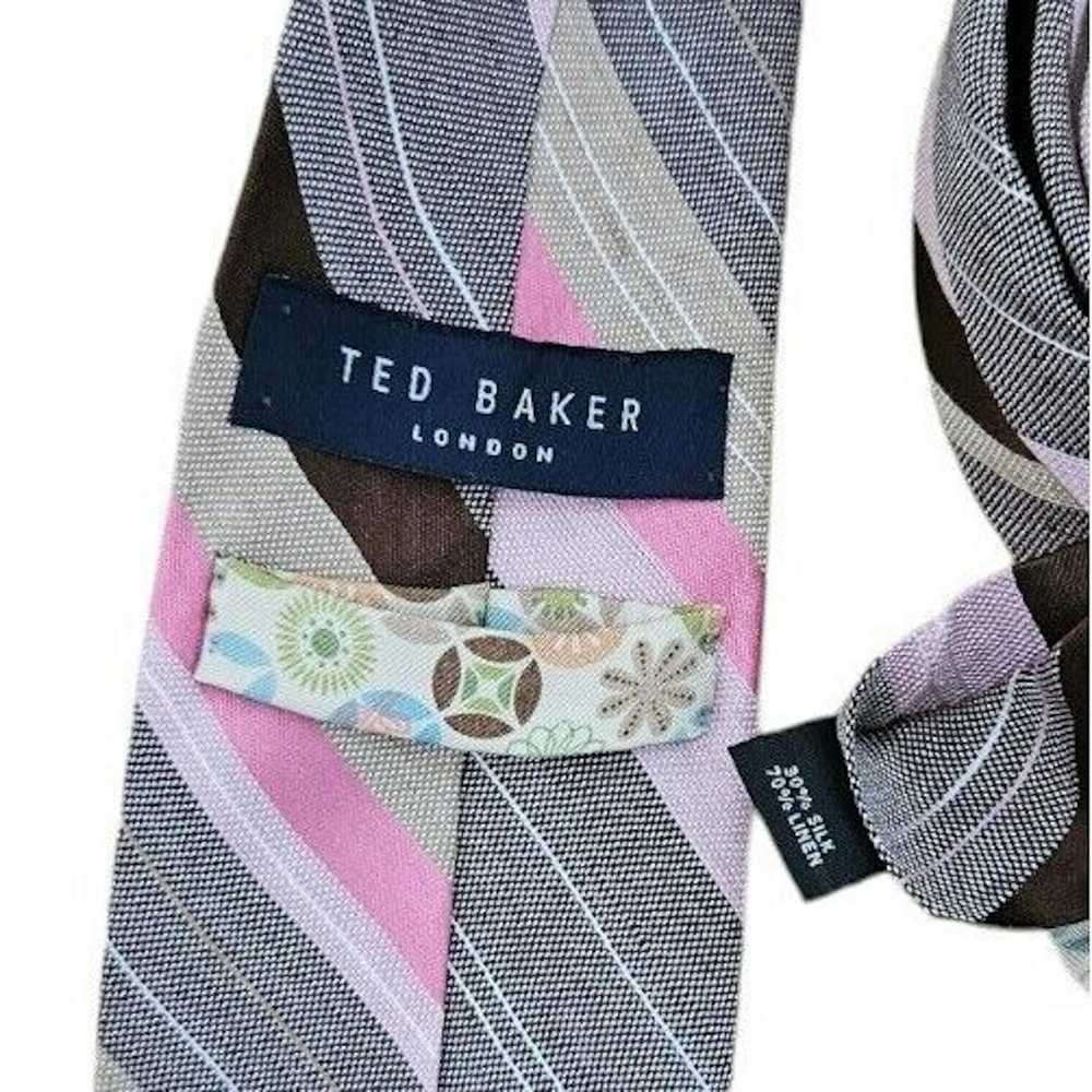 Ted Baker TED BAKER XL Striped Silk Blend Tie USA… - image 2