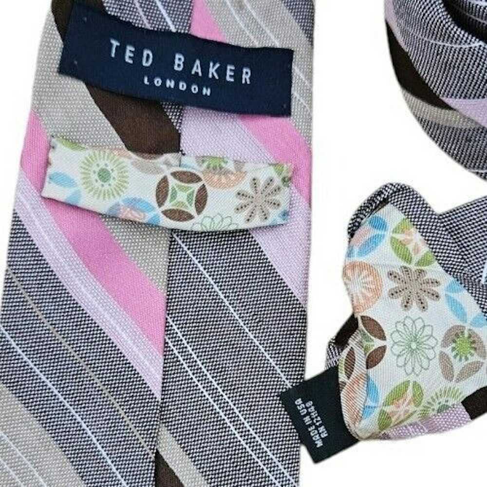 Ted Baker TED BAKER XL Striped Silk Blend Tie USA… - image 4