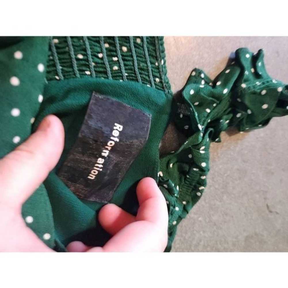 Reformation green polka dot Hilton dress sz  4 - image 3