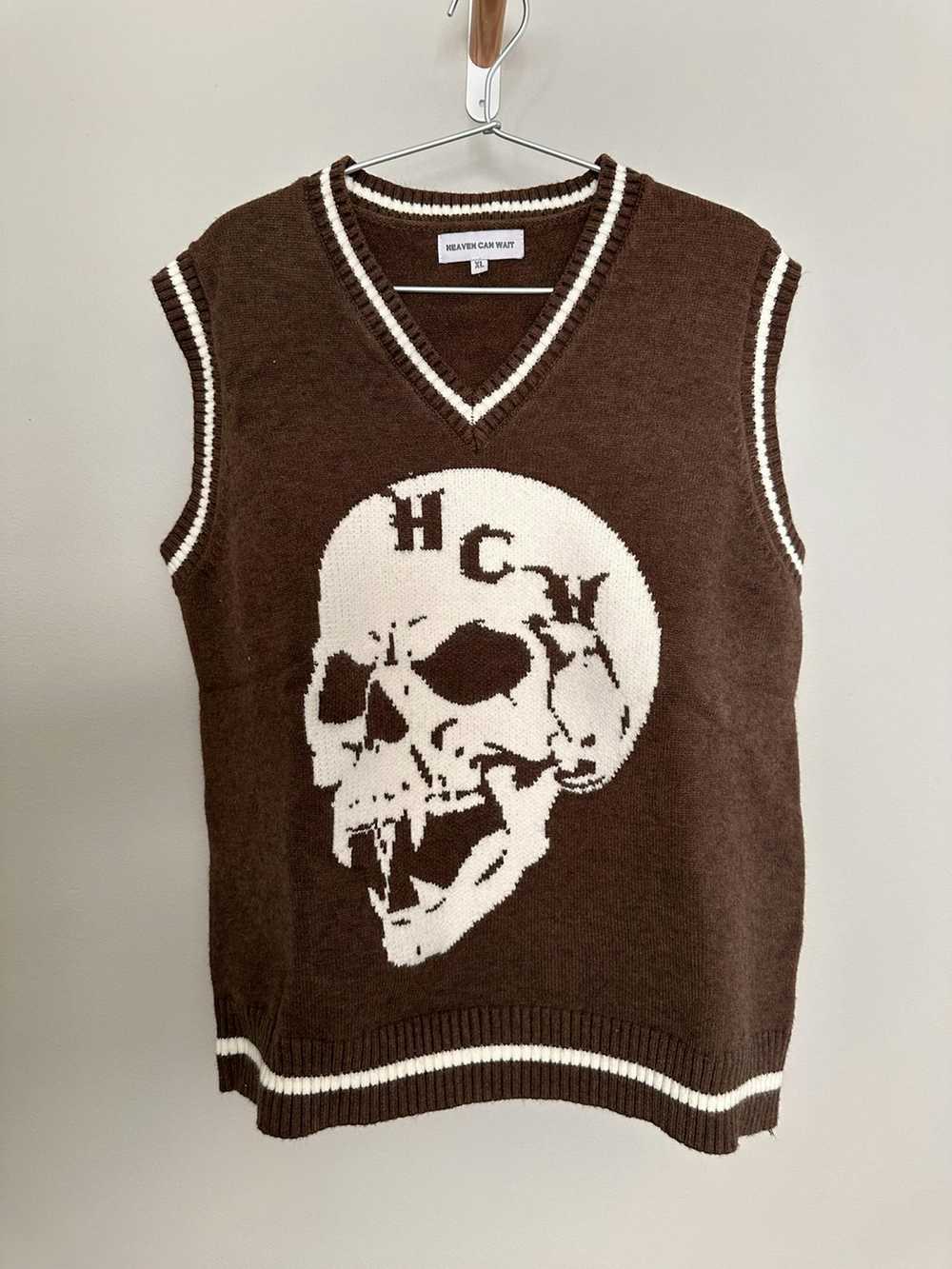 Streetwear Heaven Can Wait Knit Vest Brown - image 2