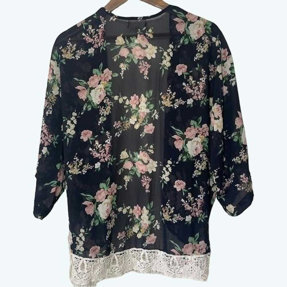 Other Rachel & Chloe Kimono Navy Floral white Cro… - image 2