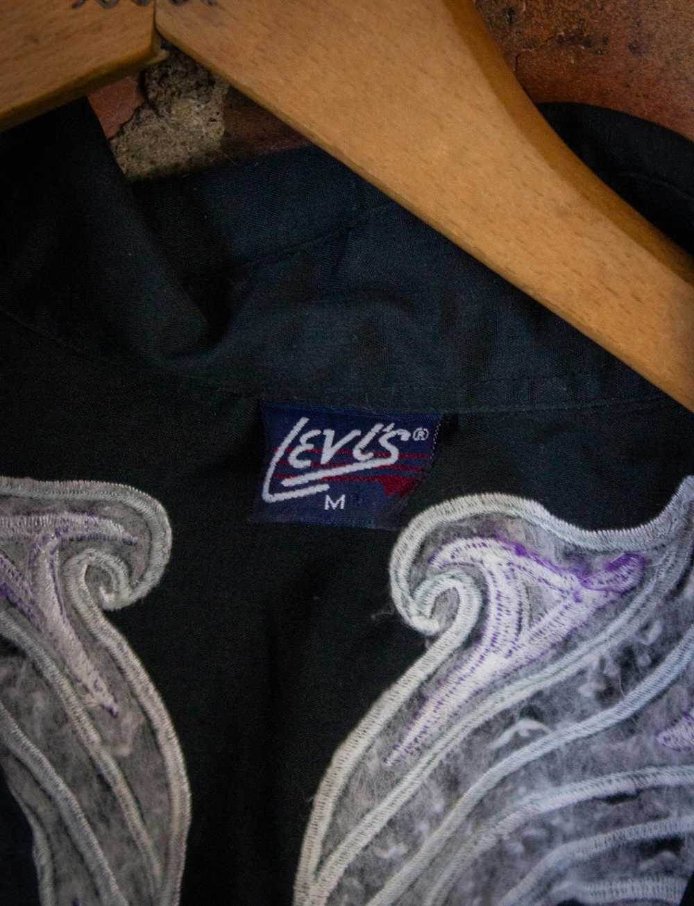 Vintage Levi's Purple Embroidery Pearl Snap Weste… - image 6