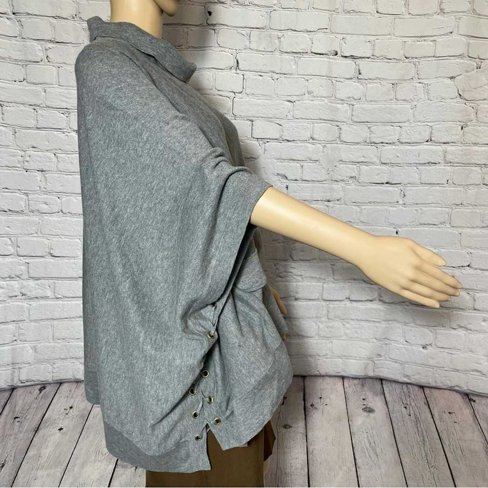 Other Tarnish Grey Knit Mock Neck Front Pockets P… - image 2