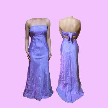 Vintage 90s/00s strapless lilac prom dress - image 1